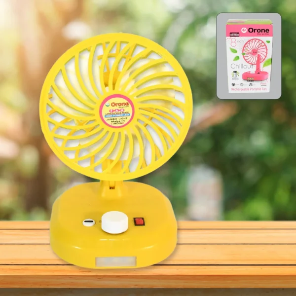 USB-C Type Rechargeable Portable Fan With LED Light Heavy Duty Motor & Fold able Fan