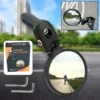 Bar End Bike Mirror, Safe Rear view Mirror 360° Rotatable & Fold-able Safety Bicycle Rear View Mirror,