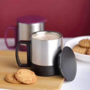 Stainless Steel Coffee Tea Cup, Stainless Steel Lid Cover Hot Coffee Tea Mug Hot Insulated Double Wall Stainless Steel,