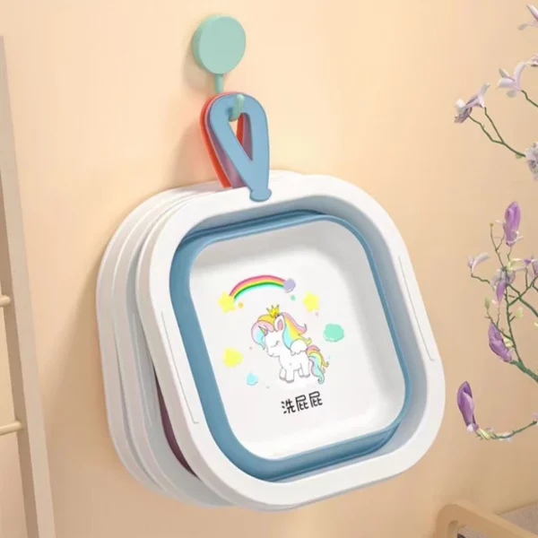 Wash Basin, Space Saving Multi Function Fold-able Baby Wash Basin Easy Clean Lightweight