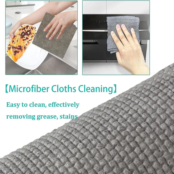 Durable Kitchen Scrub Cloth, Microfiber Cleaning Cloth Roll, Kitchen Wear-Resistant Cloth 20×22cm,