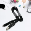 3 IN 1 Fast Charging Cable with Type C & iPhone Support, Compatible with all devices,