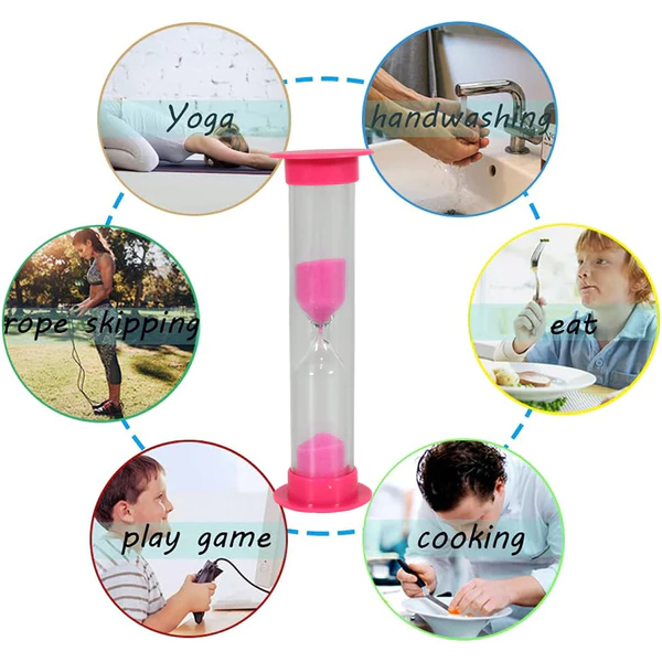 Sand Timer Plastic Hourglass, Sand Glass Toy Sand Clock for Kitchen, Office, School