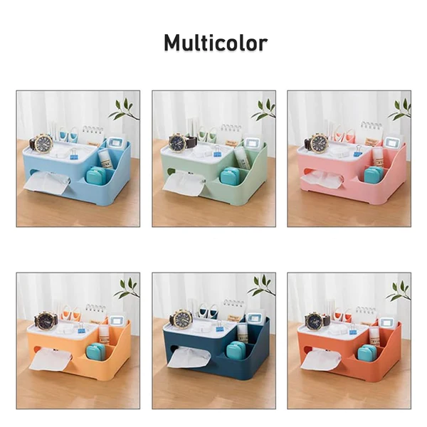 Tissue Paper Storage Holder, Stationery Storage Remote Control, Decorative Pen, Pencil, Napkin, Mobile Phone Multi-Function Desk Storage Organizer