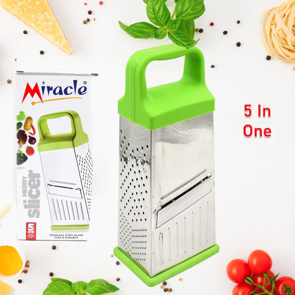 Miracle 5 In 1 Multi-functional Stainless Steel, Cheese Grater With Handle