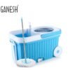 8703 Spin Mop With Bigger Wheels And Plastic Auto Fold Handle For 360 Degree Cleaning