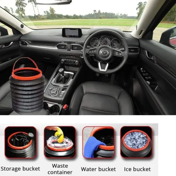 Foldable Storage Bucket , Water Container & Dustbin Multiuse Bucket For Home , Car & Kitchen Use