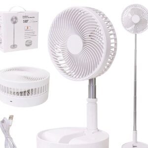 TELESCOPIC ELECTRIC DESKTOP FAN, HEIGHT ADJUSTABLE, FOLDABLE & PORTABLE FOR TRAVEL